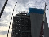 木曽岬庁舎新築工事 足場解体 大払し工法