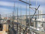 サンクレーア金山新築工事　13階躯体足場組立